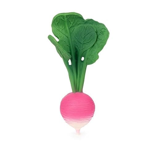 Oli & Carol - Jouet de Dentition et Bain en Caoutchouc Naturel, Ramona The Radish, 15 cm - Image 1