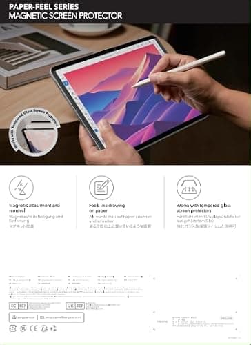 ESR Paper-Feel Magnetic Screen Protector for iPad Air 11 Inch M3/M2 (7th/6th Gen, 2025/2024), Write and Draw Like on Paper, Detachable and Reusable, Compatible with Tempered Film, Matte, Anti-Glare thumbnail 10