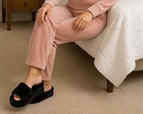 Juicy Couture Women's Faux Fur Platform Slippers – Fluffy Cozy Indoor Outdoor Slip-On House Shoes thumbnail 2