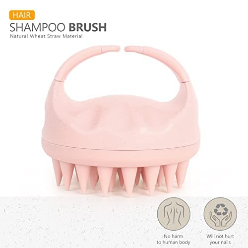 Sndyi Scalp Massager Shampoo Brush, Scalp Scrubber with Soft Silicone Bristles, Scalp Exfoliator for Dandruff Removal, Scalp Massager for Hair Growth, Wet Dry Hair Brush for Scalp Care, Pink thumbnail 2