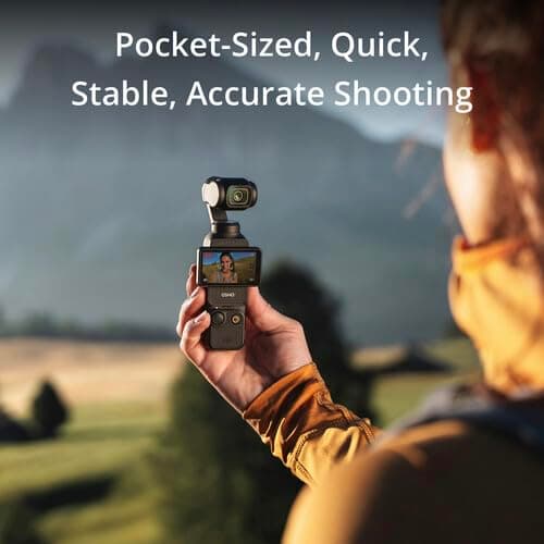 DJI Osmo Pocket 3 Creator Combo, 4K/120fps Video 3-Axis Stabilization, Handheld Vlogging Camera with Rotatable Touchscreen Mic 2 (CP.OS.00000302.01) + 64GB Memory Card + Camera Bag + More thumbnail 4