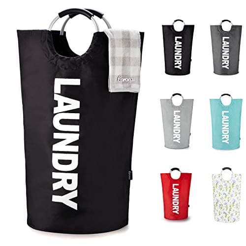 Caroeas XX-Large 115L Laundry Basket (7 Colors), Waterproof Laundry Hamper, Laundry Bag with Padded Handles, Clothes Hamper Stands Up Well, Collapsible Laundry Basket Easy Storage(Black) - Image 1