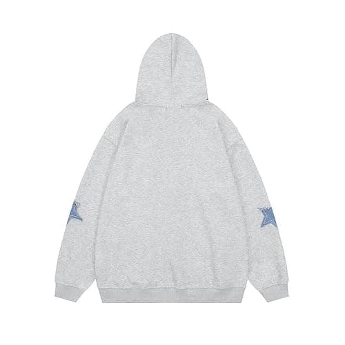 Fronage Y2K Zip Up Jacket for Women Star Graphic Oversized Hoodies Aesthetic 90s Gothic Sweatshirt Clothes Men thumbnail 4