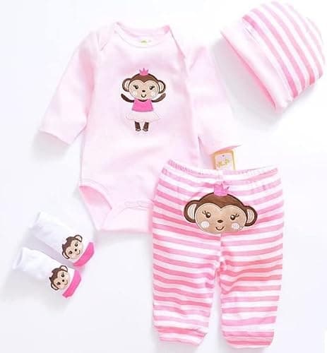 Tatu Reborn Baby Girl Doll Clothes 20-22 Inches Newborn Baby Girl 4 Pieces Accessories Set thumbnail 2