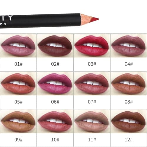 SHCOETY 36 Pcs Matte Lip Liner Set, 12 Colors Waterproof Long Lasting Lip Pencils, 3 Packs High Pigmented Smooth Lip Makeup Kits thumbnail 2