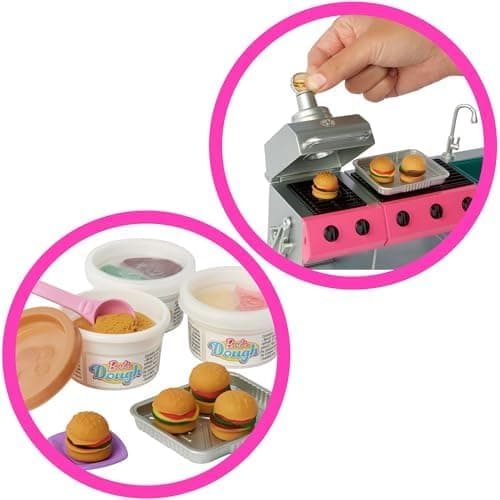 Barbie Dream Camper New for 2025 Playset with Roof Tent, Swing Chair, Fishing Pond, BBQ Grill with Color-Change Feature & 60+ Accessories Including Dough thumbnail 4