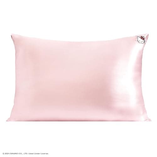 Kitsch x Hello Kitty Pillow Case – Solid Pink Kitty Face Toddler Bed Time Satin Pillowcase with Zipper – Soft Cooling Pillow Cover for Hair & Skin – Better Than Silk Pillowcase – Queen/Standard 19x26 thumbnail 3