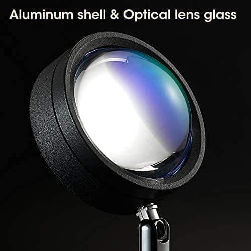 Balkwan Sunset Lamp Projection Rotation Rainbow Projection Lamp Led Romantic Visual Led Light Network Red Light with USB Modern Floor Stand Night Light Living Room Bedroom Décor (Multicoloured) thumbnail 5