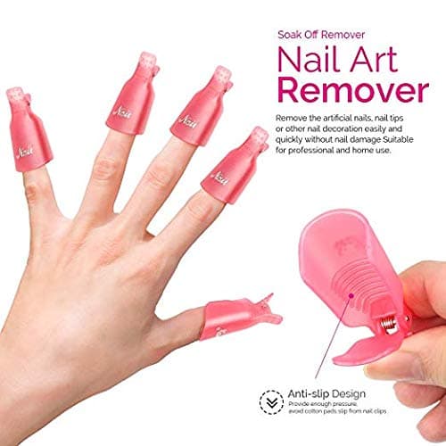 Teenitor Nail Gel Remover Tools Kit with Pink Polish Remover Clips, Cuticle Peeler Scraper, Gel Nail Brush, 115 Pack Nail Wipe Cotton Pads, Nail File Grits 120/180 Buffer Block Grits 400/4000 Rose thumbnail 3