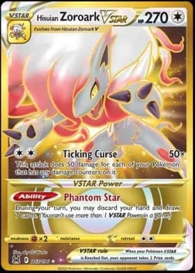 Pokemon - Hisuian Zoroark Vstar 213/196 Lost Origin - Secret Rare Gold Holo Foil - Image 1