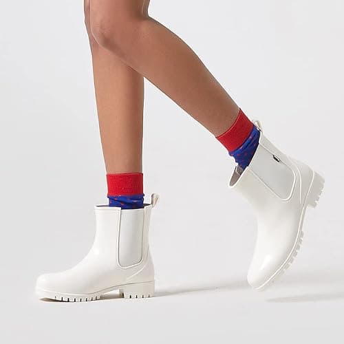 planone Short Rain Boots Women Fashion Waterproof Chelsea Boots for Women Light Outdoor Garden Shoes Ankle Muck Boots for Ladies Non Slip Work Shoes Rubber Boots with Premium Comfort Insole thumbnail 4
