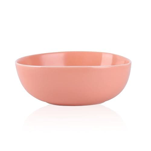 Stone Lain Delilah 6-inch Bowl 6-Piece Dish Set, Porcelain, Peach - Image 1