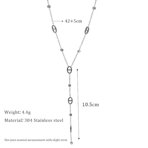 Awlve Collier LONG MAILLE MARINE Collier y Acier Inoxydable Sautoir Plongeante Femme thumbnail 7