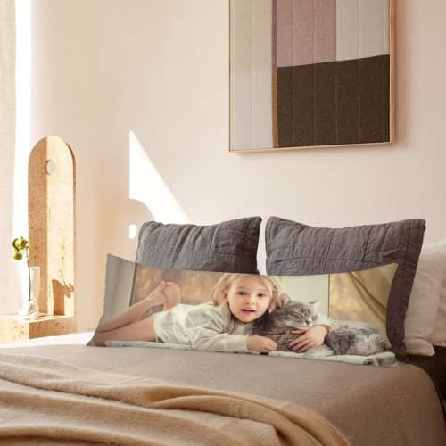 GYETPONG Custom Design Photos or Text Long Body Pillow Case，Personalized Love Photo Pillow Cover, Customize Birthday Gift, Wedding Keepsake Throw Pillow Covers (20x54 inch) thumbnail 2