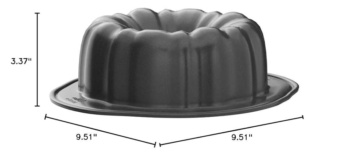 Wilton Gold Non-Stick 9.49 in Fluted Tube Cake Pan, Cold-Rolled Steel Bakeware, Made without PFAS, Packaging May Vary thumbnail 2