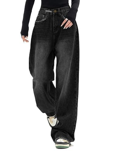 EMMIOL Jeans for Women Wide Leg Baggy Jeans High Waist Y2K Cargo Pants Casual Loose Boyfriends Trousers Vintage Streetwear - Image 1