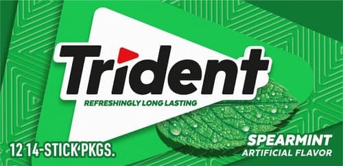 Trident Spearmint Sugar-Free Chewing Gum, 12 Packs of 14 Pieces (168 Total Pieces) thumbnail 5