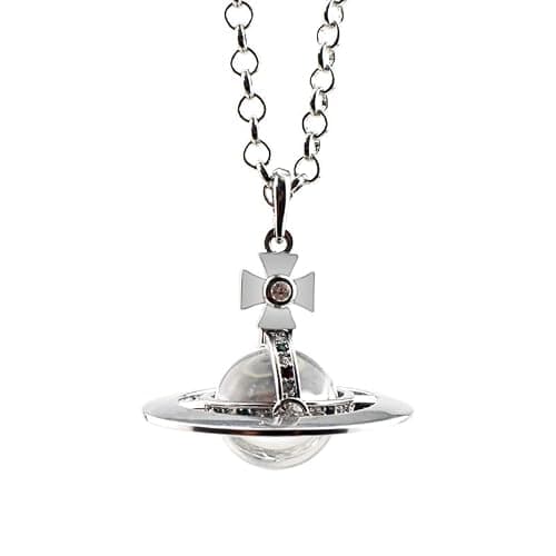 ZHAOZHAO Silver Crystal Quartz Saturn Necklace for Women - 20 Inch Sky Star Pendant - Image 1