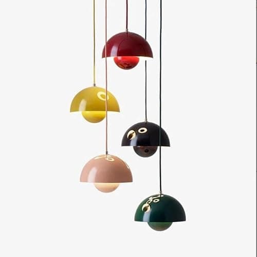 SXYSXYSXY Modern Nordic Hängelampe Nachttisch Pendelleuchte Minimalismus Esszimmerlampe Hängeleuchten Deckenleuchte E27 Für Schlafzimmer Wohnzimmer Ø23*16cm,Rosa thumbnail 2