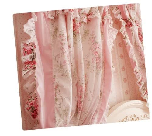DIAIDI Korean Style Elegant Pink Rose Printed Cotton Curtains for Bedroom Eco-Friendly Floral Farmhouse Window Drapes for Living Room (78" W*94" H/Panel, 2 Panels) thumbnail 7
