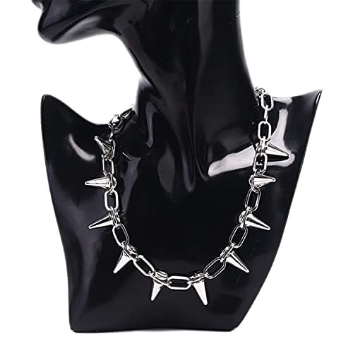 tenghong2021 Punk Spike Chokers Goth Necklaces Mens Chain Choker Collar Punk Streetwear Handmade Adjustable Vintage Rivet Jewelry for Women Girls Choker thumbnail 3