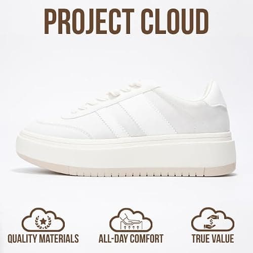 Project Cloud Platform Sneakers for Women - Lightweight Memory Foam Insole Womens Sneakers - Non-Slip Fashion Sneakers for Women Footwear - Women's Fashion Platform Shoes (Nita) thumbnail 4