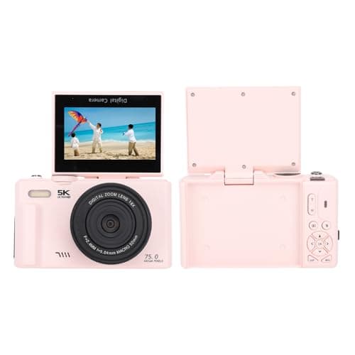 Jiawu Digital Camera for Photography, 5K 75MP Autofocus Vlog Camera with 3 Inch 180° Flip Screen, 18X Digital Zoom Point and Shoot Cam, Mini Video Cameras for Teens Adults Seniors thumbnail 7