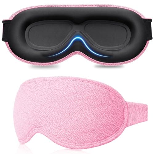 Gritin Blackout Sleep Masks for Women & Men-Zero Eye Pressure Sleeping Mask- Ergonomic Design 3D Cutout Eye Movement and Eyelash Friendly, Ultra Soft & Comfortable Blindfold for Nap,Pink - Image 1