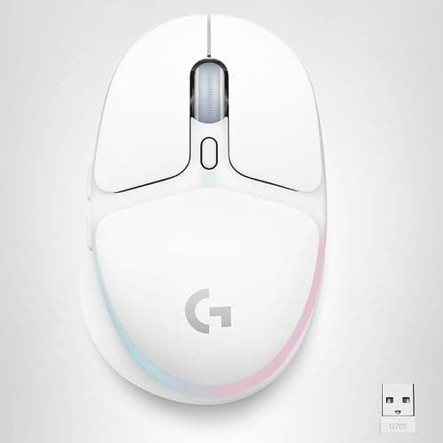 Logitech G705 Wireless Gaming Mouse, Customizable LIGHTSYNC RGB Lighting, Lightspeed Wireless, Bluetooth Connectivity, Lightweight, PC/Mac/Laptop - White Mist thumbnail 9