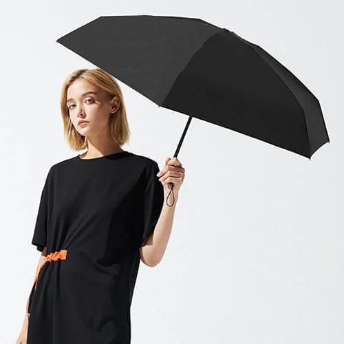 ESUFEIR Mini Travel Sun Umbrella for Purse With Case,Small Compact UV Umbrella Protection Sun,Lightweight Portable Parasol Windproof for Women Men Kids (Black) thumbnail 7