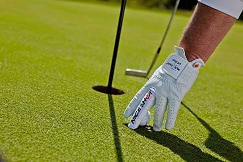 Nice Shot The Bird Men's Golf Glove in Premium White Cabretta Leather thumbnail 4