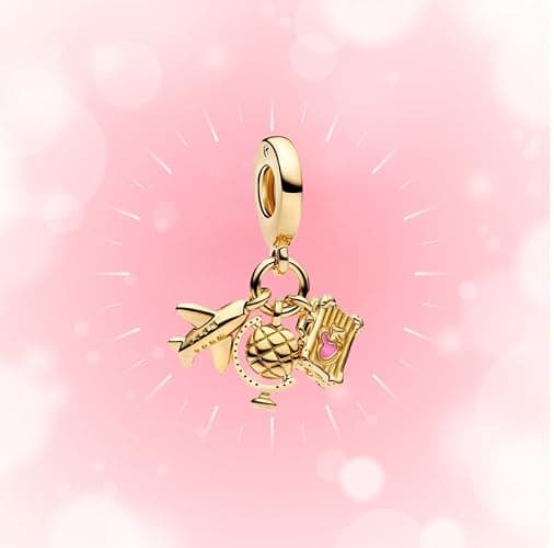 Vegaine Gold Flower Family Charms for Bracelet 925 Sterling Silver Bead Charm for Women Jewelry Present thumbnail 4