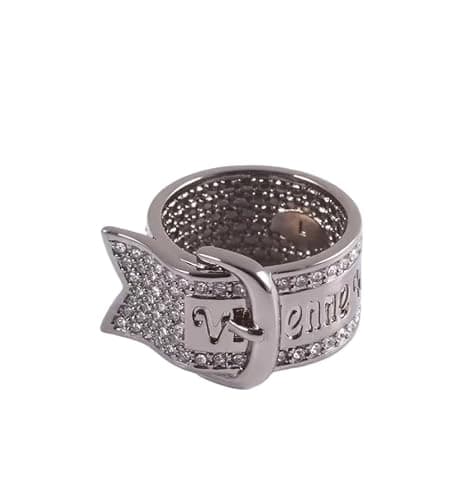 Colorful Belt Buckle Letter Ring of Saturn for Women - Colorful Saturn Rings (Black) - Image 1