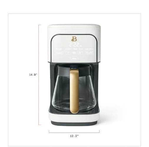 Beautiful 12 Cup Programmable Coffee Maker, by Drew Barrymore White Icing thumbnail 3
