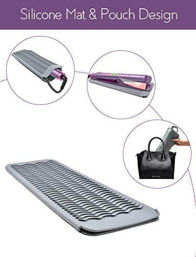ANGENIL Professional Heat Resistant Silicone Mat Pouch for Hair Tools Flat Iron Hair Straightener and Curling Iron Heat Protecting Pad, Portable Travel Hot Tool Mat and Cover for Hair Styling Tools thumbnail 5