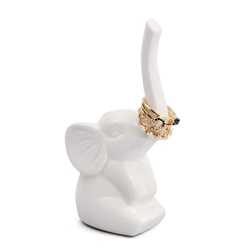 Kioiner Ceramic Elephant Ring Holder - Image 1