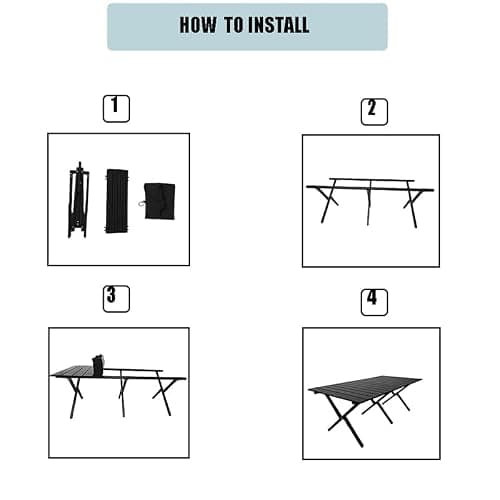 Evolve Heritage Collection Portable Low Alluminum Roll Up Travel Folding Table for Beach, Camping, & Picnic – Compact, Lightweight, Multi-Purpose for Indoor & Outdoor Use (Black) thumbnail 6