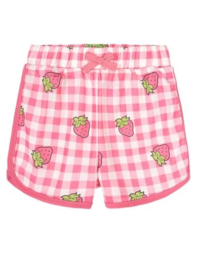 Strawberry Shortcake Big Girls Drop Shoulder T-Shirt and French Terry Dolphin Shorts Outfit Set Pink Gingham 10-12 thumbnail 2