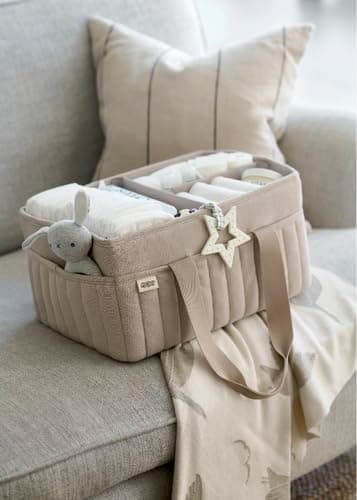 Mamas & Papas Nappy Caddy, Nursery Organizer for Changing Station and Travel, Storage Solution, Baby Shower Idea, Cashmere Waffle, 37 x 20 x 7cm thumbnail 7