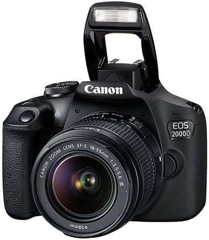 Canon EOS 2000D / Rebel T7 DSLR Camera w/EF-S 18-55mm f/3.5-5.6 Lens 3 Lens Kit: 128GB Memory + Wide Angle + Telephoto + Flash (Renewed) thumbnail 4