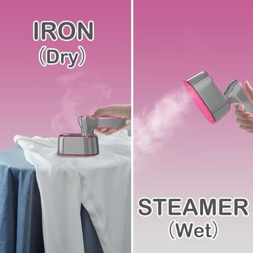 Travel Steamer Iron for Clothes Mini - Portable Ironing Machine Travel Small Size Portable Steamer Travel College Dorm Home Essentials (LightGrey) thumbnail 4