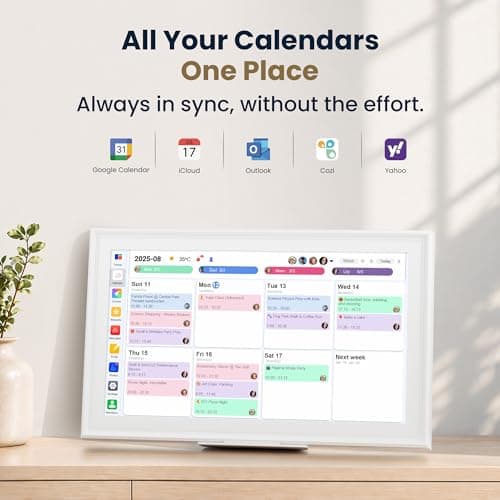 Winnovo 15.6-Inch Smart Digital Calendar & Photo Frame for Family, Wall Planner with Auto-Sync to Apple, Google & Outlook, Touchscreen Display with Chore Chart, To-Do Lists & Meal Planner, White Frame, No Subscription thumbnail 2