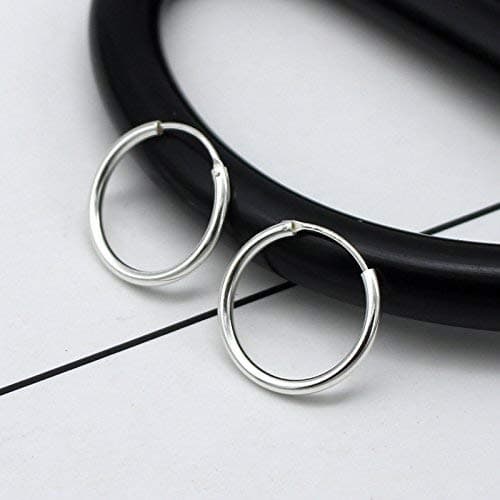 EPIRORA Silver Hoop Earrings- Cartilage Endless Small Hoop Earrings Set for Women Men, 3 Pairs of Hypoallergenic 925 Sterling Silver Tragus Earrings Nose Lip Rings thumbnail 3