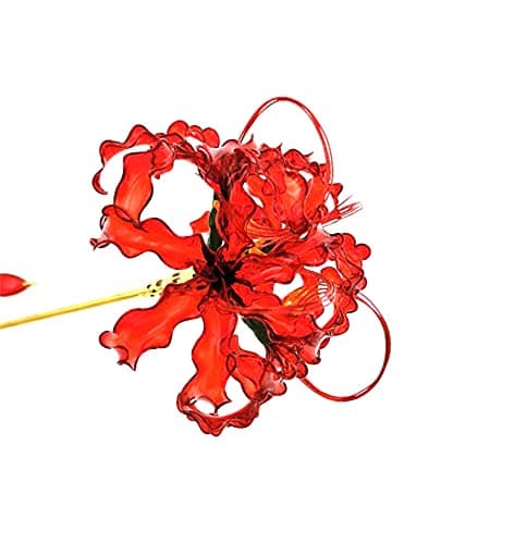 MIAO WU Handmade Lycoris Radiata Flower Hairpin,Kanzashi Hair Stick for Kimono Hair Accessories, Cosplay Decor Ornament Women Girl Jewellery 1pc thumbnail 7