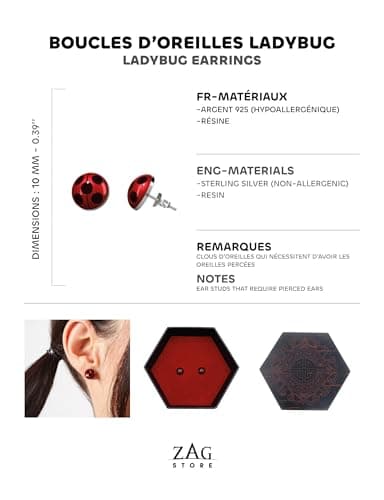 ZAG STORE - The Miraculous Ladybug Earrings thumbnail 5