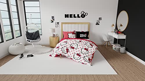 Hello Kitty Polka Dot Bedding 7 Piece Super Soft Comforter and Sheet Set with Sham, Full, (Official Licensed Product) by Franco Collectibles thumbnail 7