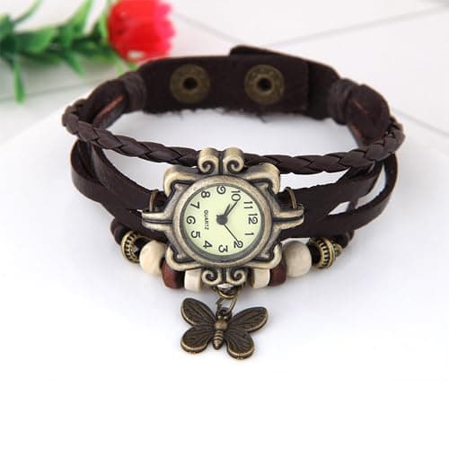 JewelryWe Women Bohemia Bracelet Watch Vintage Classic Fashion Weave Wrap Around Quartz Wristwatch with Adjustable Leather Weave Strap - for Summer Beach Daily and Office thumbnail 8
