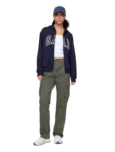 GAP womens Logo Hoodie Hooded Full Zip Sweatshirt thumbnail 4