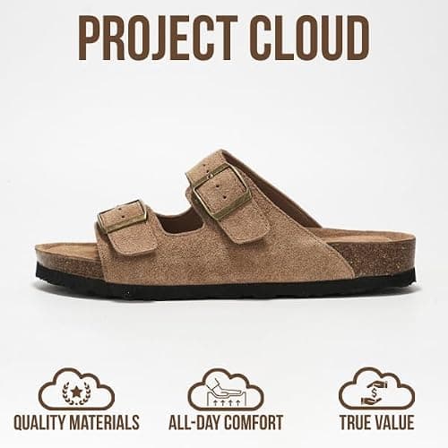 Project Cloud Genuine Leather Flat Sandals Women 2025 Beach Essentials Womens Sandals Memory Foam Vacation Essentials Slides for Women Footwear (Venita) thumbnail 4