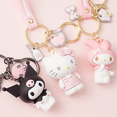 Cute Keychain Kawaii Anime Keychain, Hello Kitty, My Melody,Kuromi,Keroppi, Badtz-Maru, Cinnamoroll, Pompompurin - Hello Kitty thumbnail 4